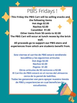PBIS Friday Snack Cart